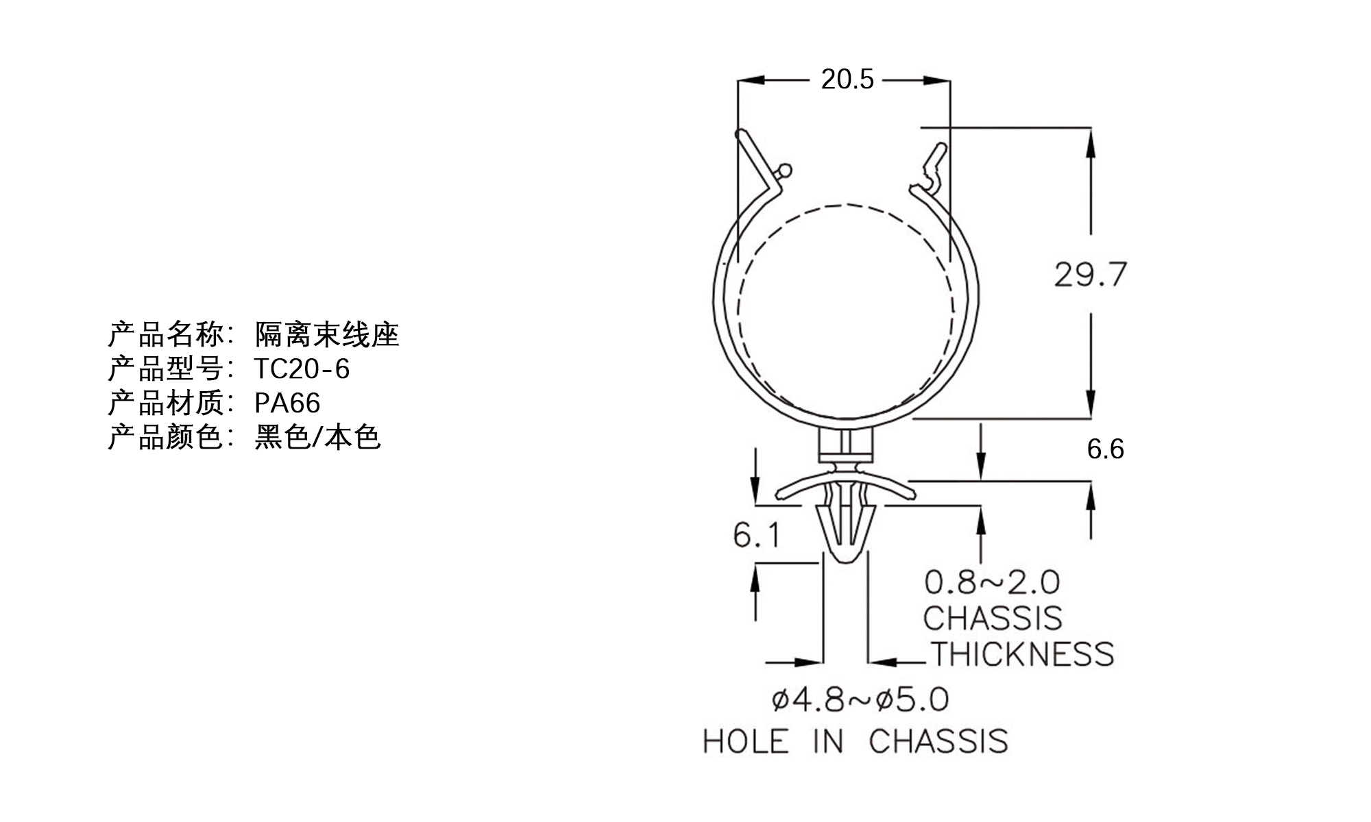 隔离束线座 TC20-6